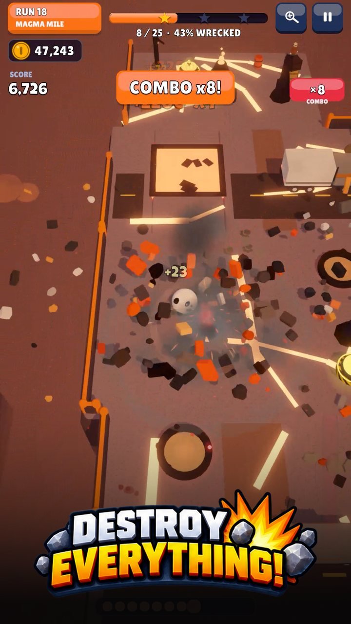 Magma Mile level: Destroy everything